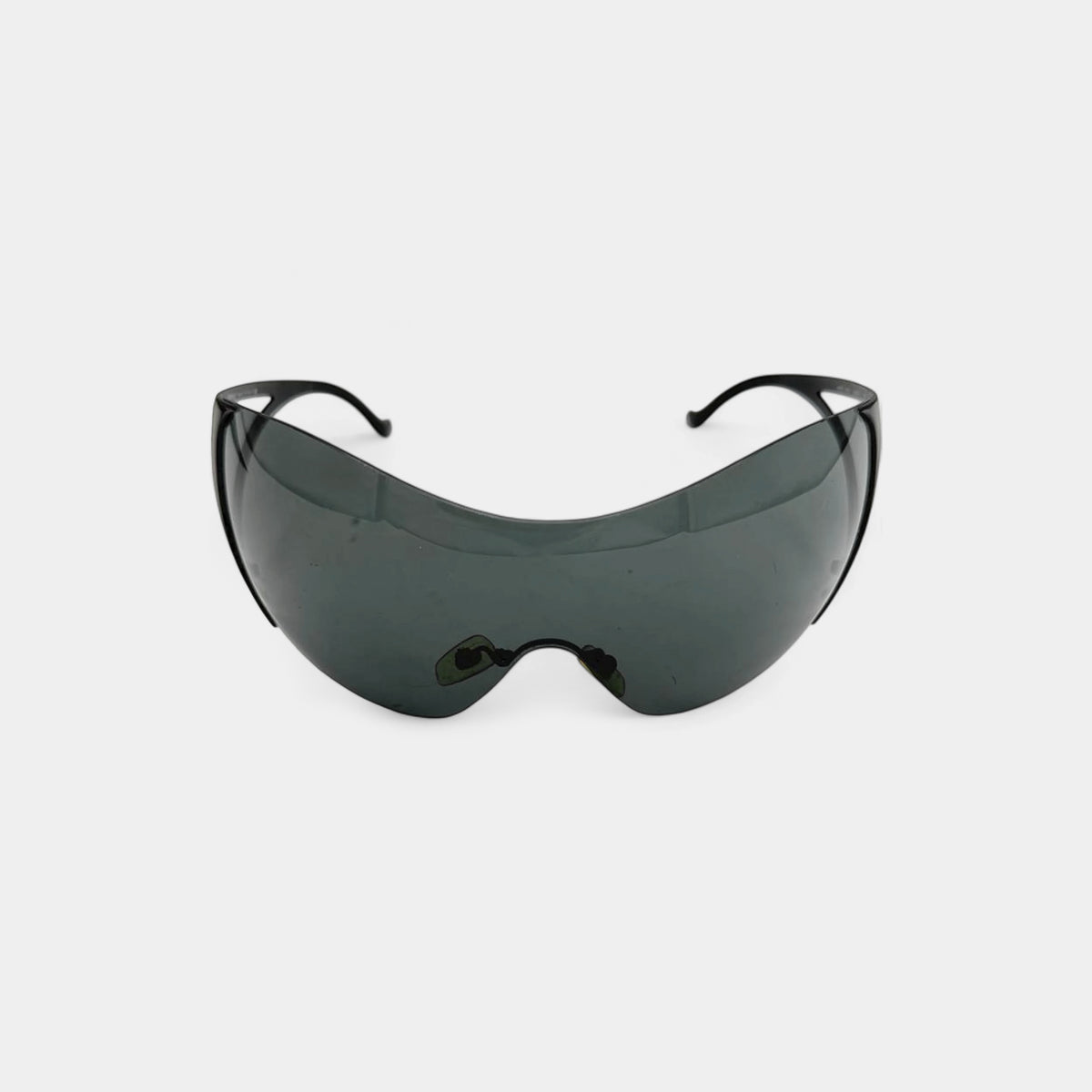 Versace Black Frameless Visor Shield Cut-Out Sunglasses
