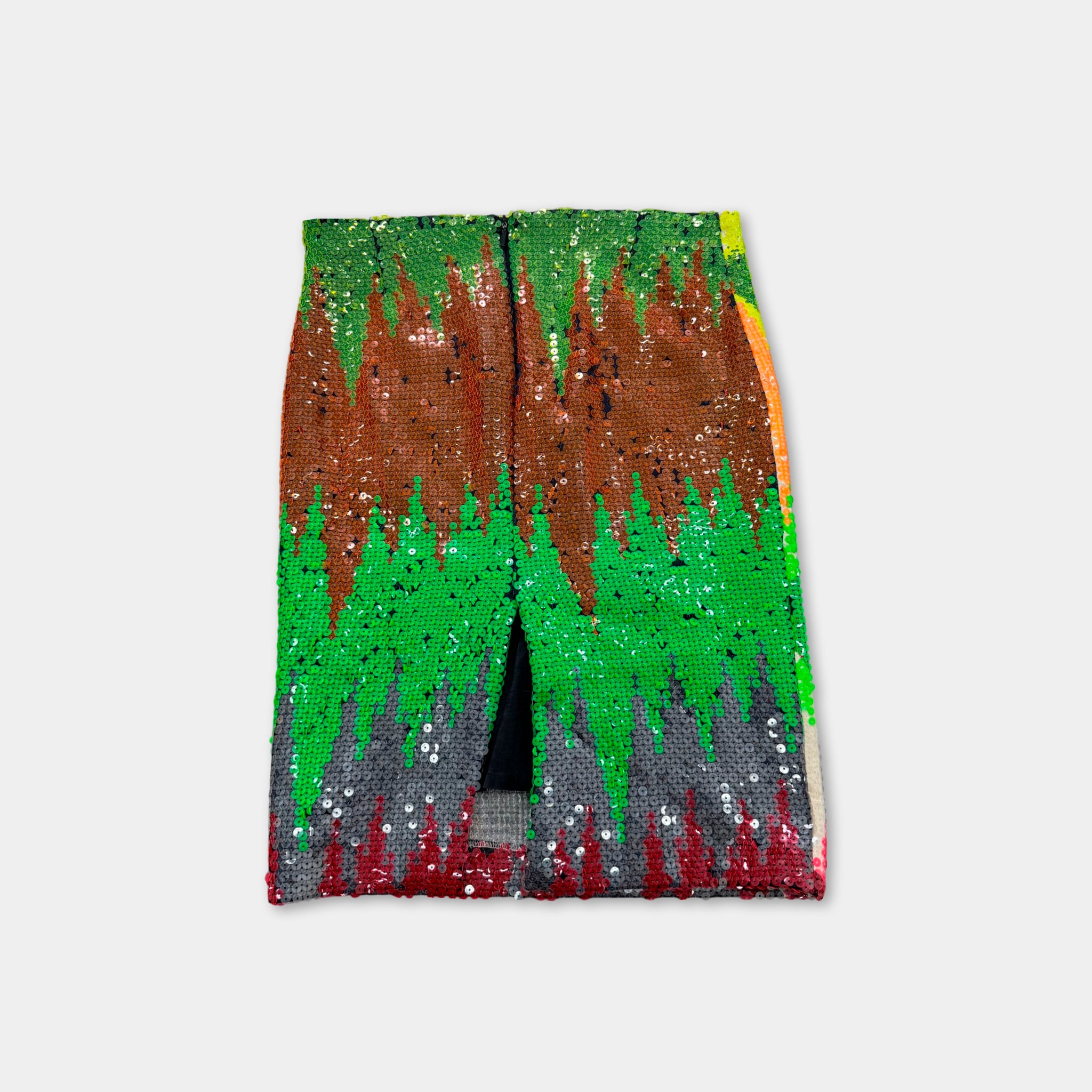 Versace Versus Sequin Face Graphic High-Waisted Skirt