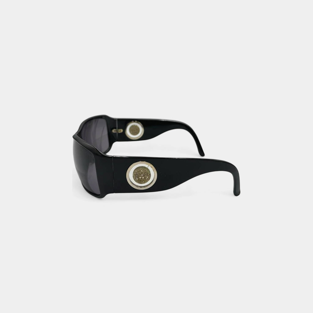 Versace 90s Gold Medusa Coin Sporty Sunglasses