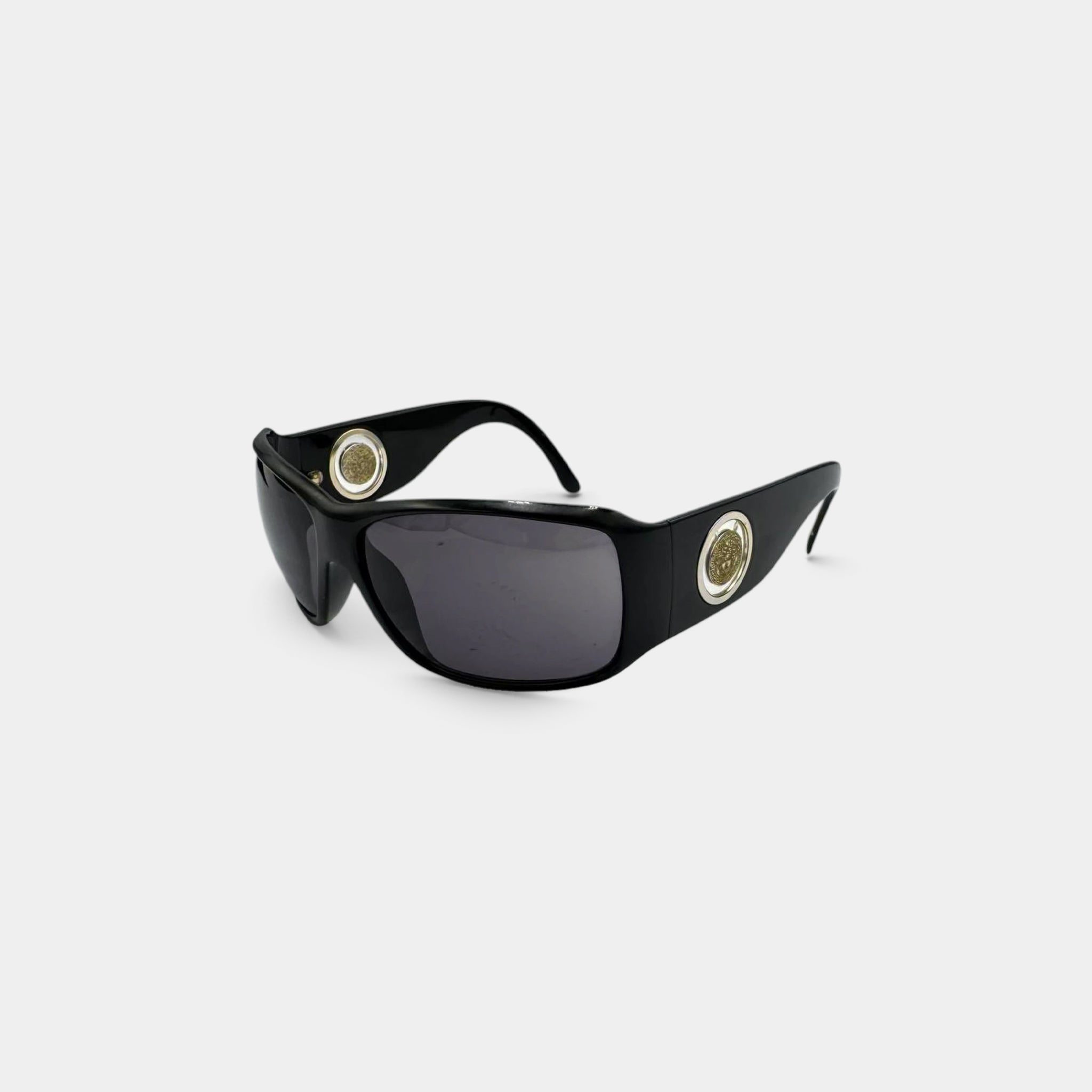 Versace 90s Gold Medusa Coin Sporty Sunglasses