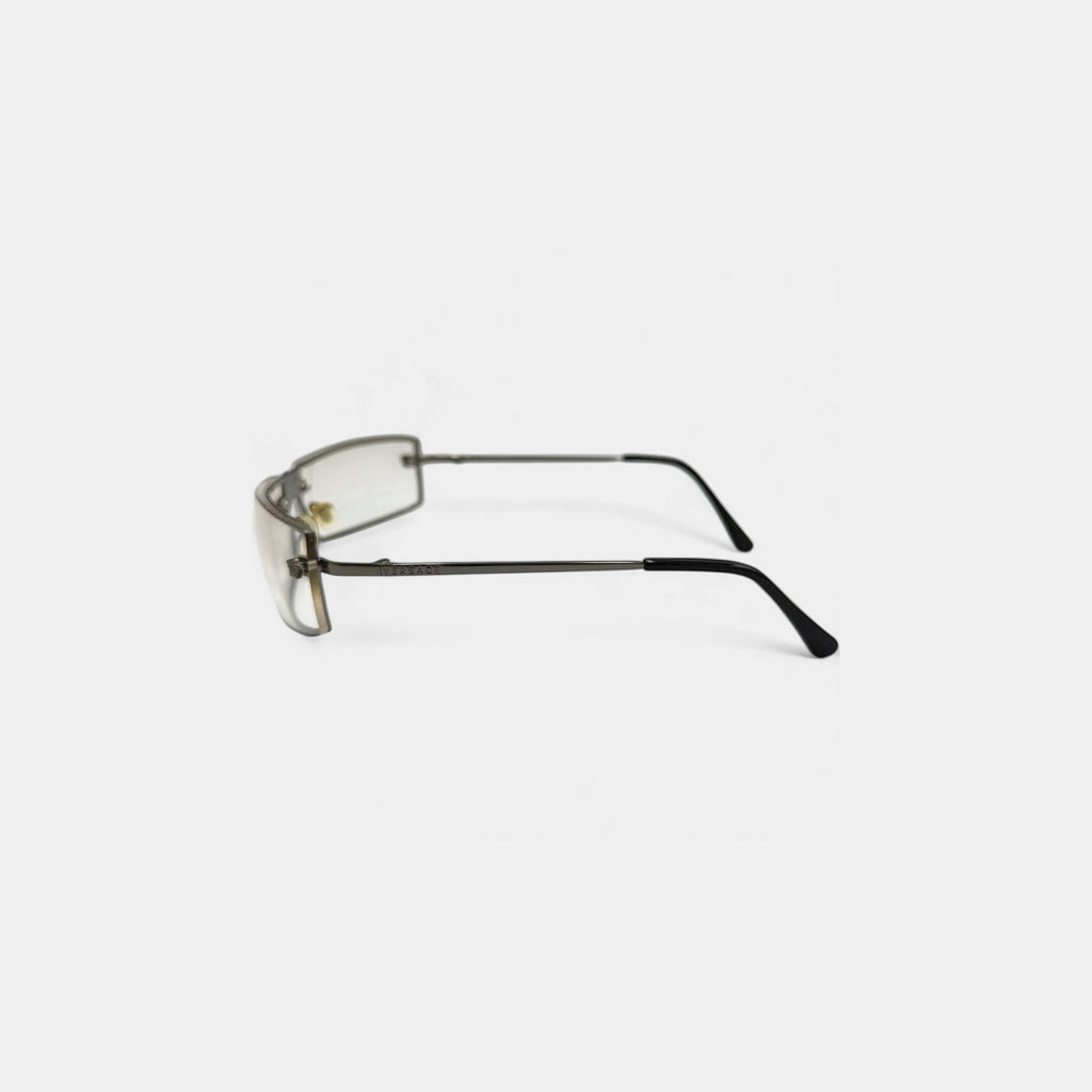 Versace 1990s Medusa Rectangular Shield Sunglasses