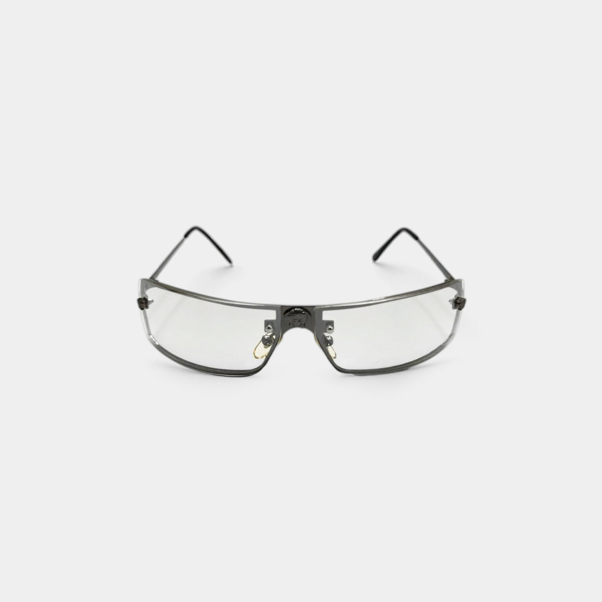 Versace 1990s Medusa Rectangular Shield Sunglasses