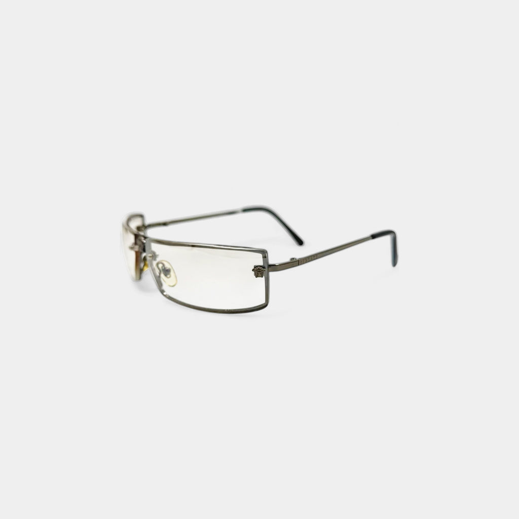Versace 1990s Medusa Rectangular Shield Sunglasses