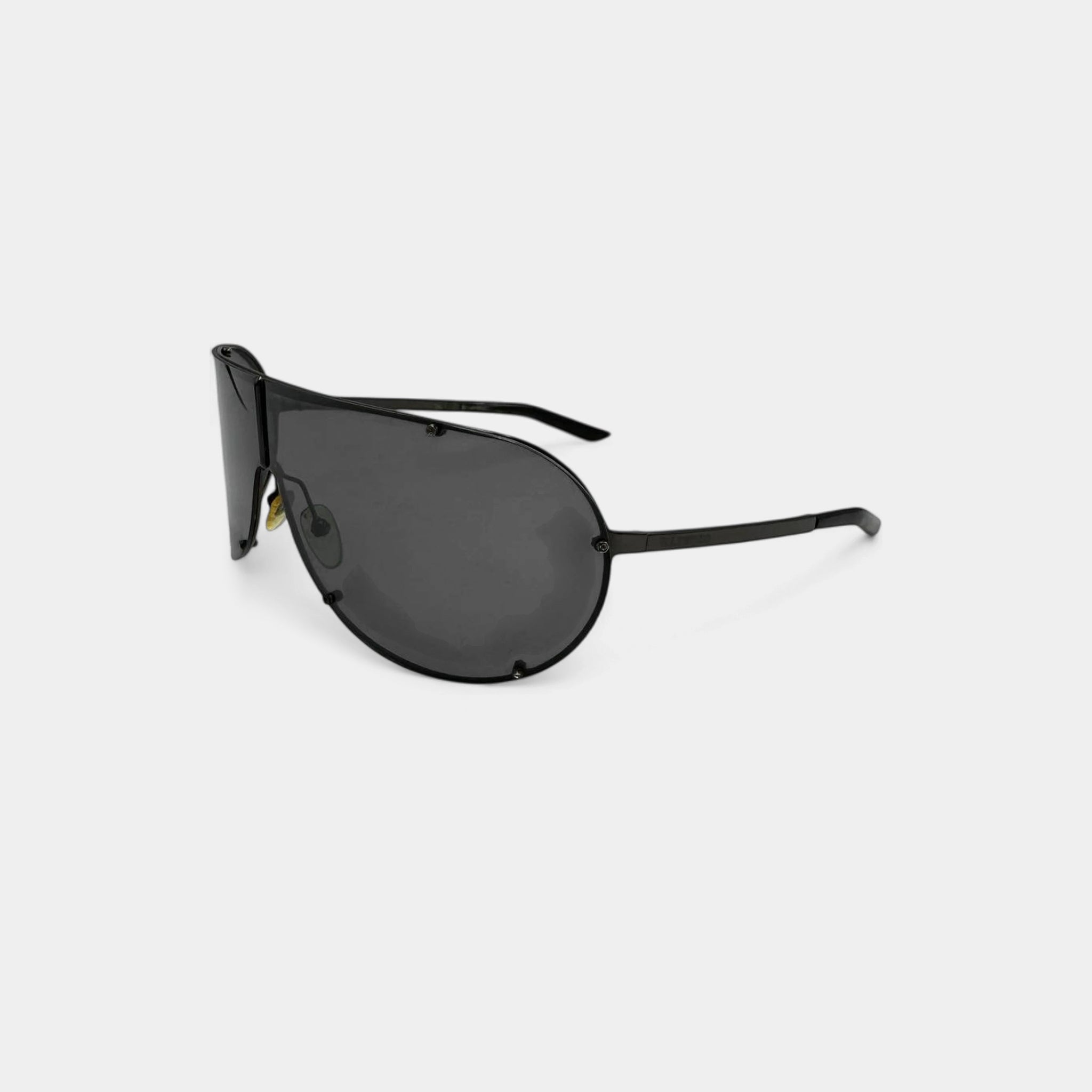 Valentino Black Aviator Shield Wrap Sunglasses