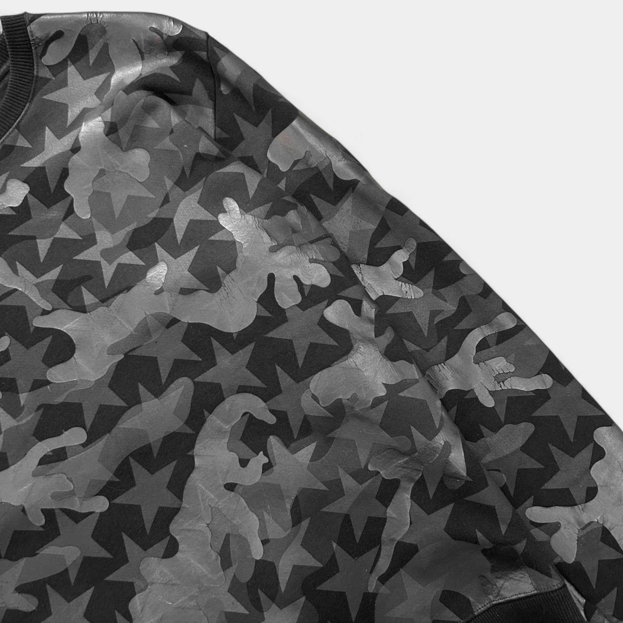 Valentino Black Stars Camouflage Crewneck Sweatshirt