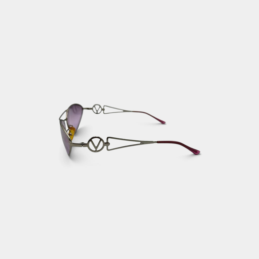 Valentino 90s Gradient Oval Sunglasses with V-Logo