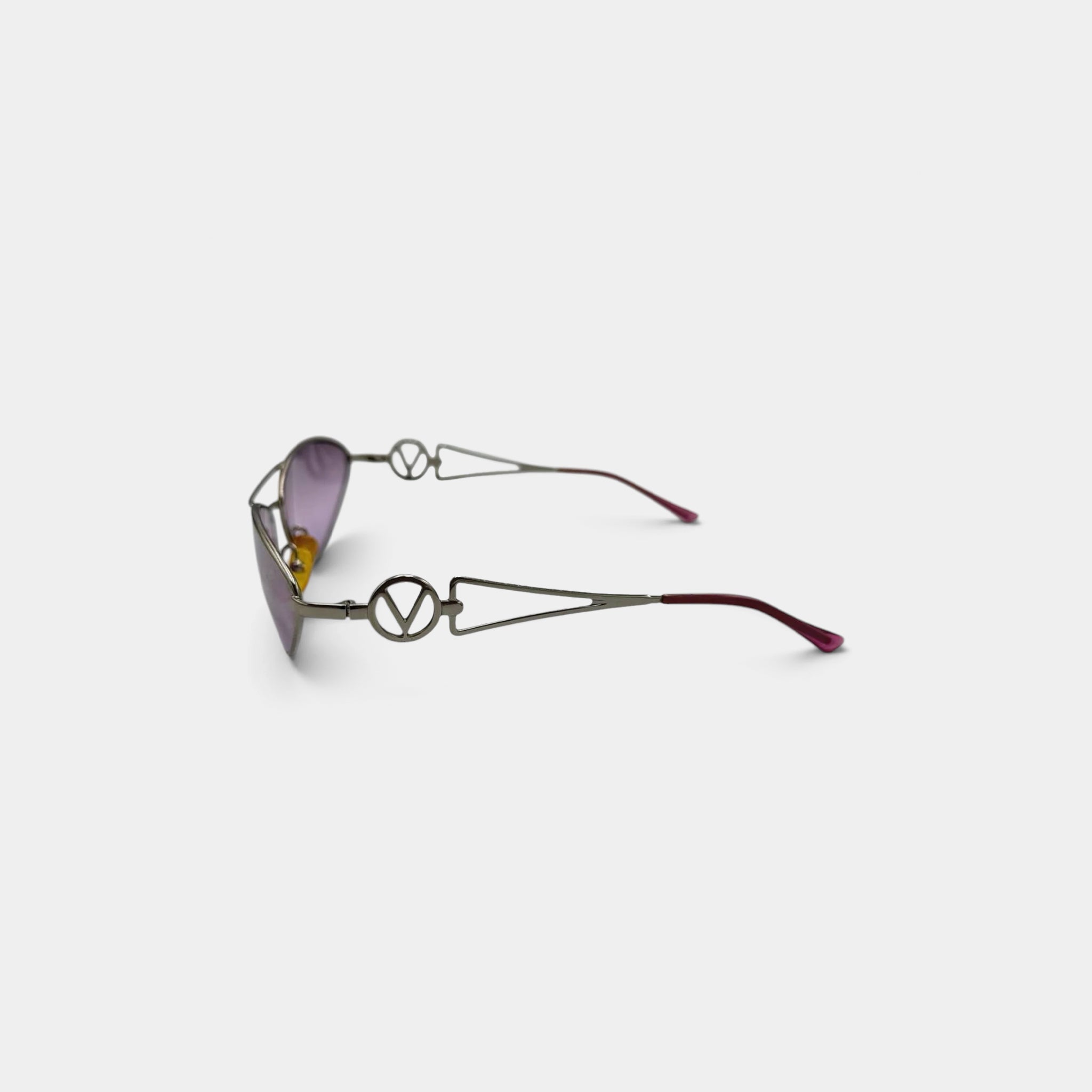 Valentino 90s Gradient Oval Sunglasses with V-Logo