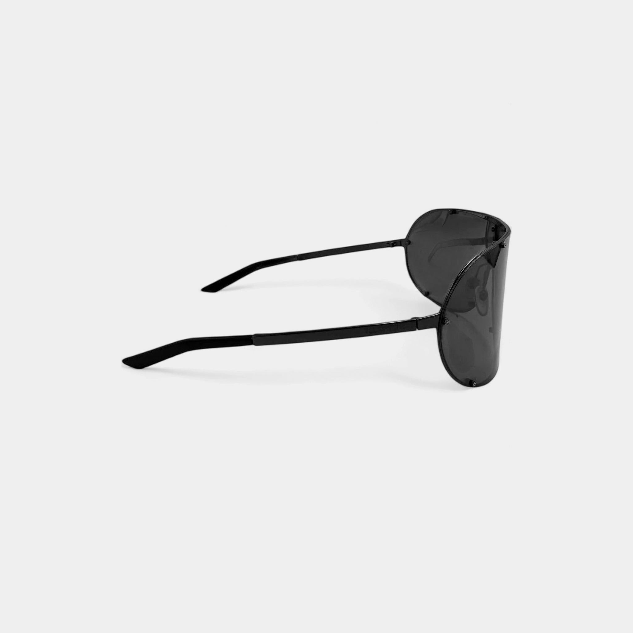 Valentino Black Aviator Shield Wrap Sunglasses