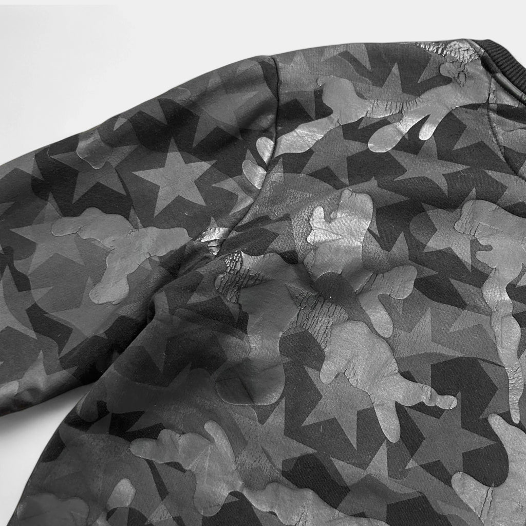 Valentino Black Stars Camouflage Crewneck Sweatshirt