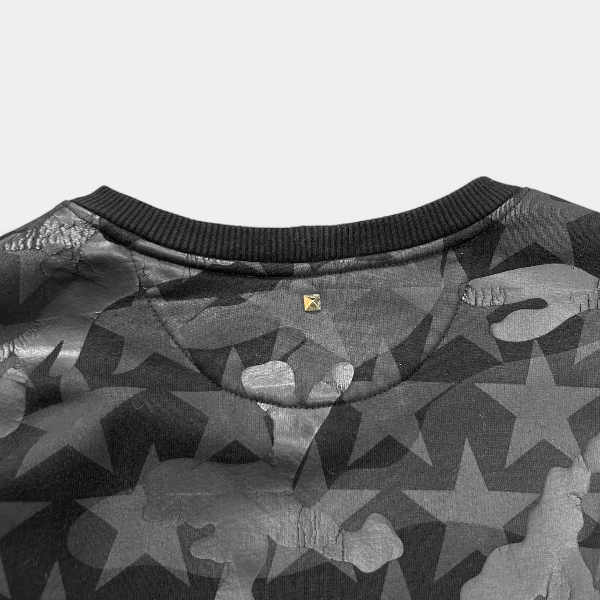 Valentino Black Stars Camouflage Crewneck Sweatshirt