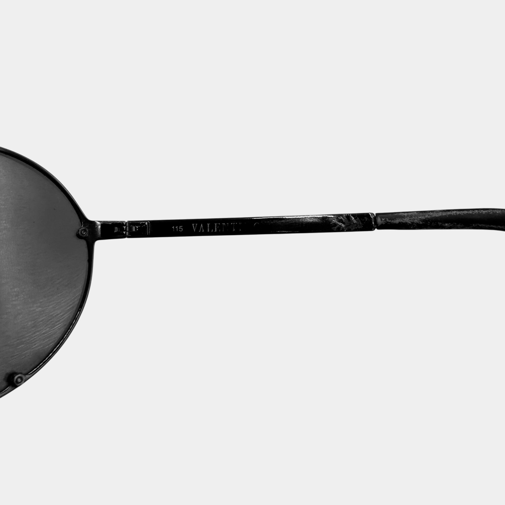Valentino Black Aviator Shield Wrap Sunglasses