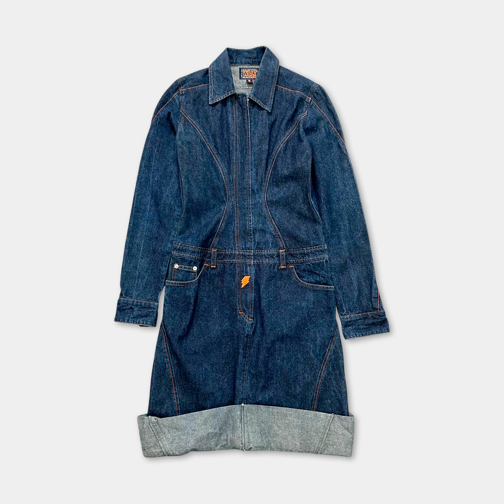 W.&L.T. Walter Van Beirendonck 90s Lightning Bolt Denim Dress