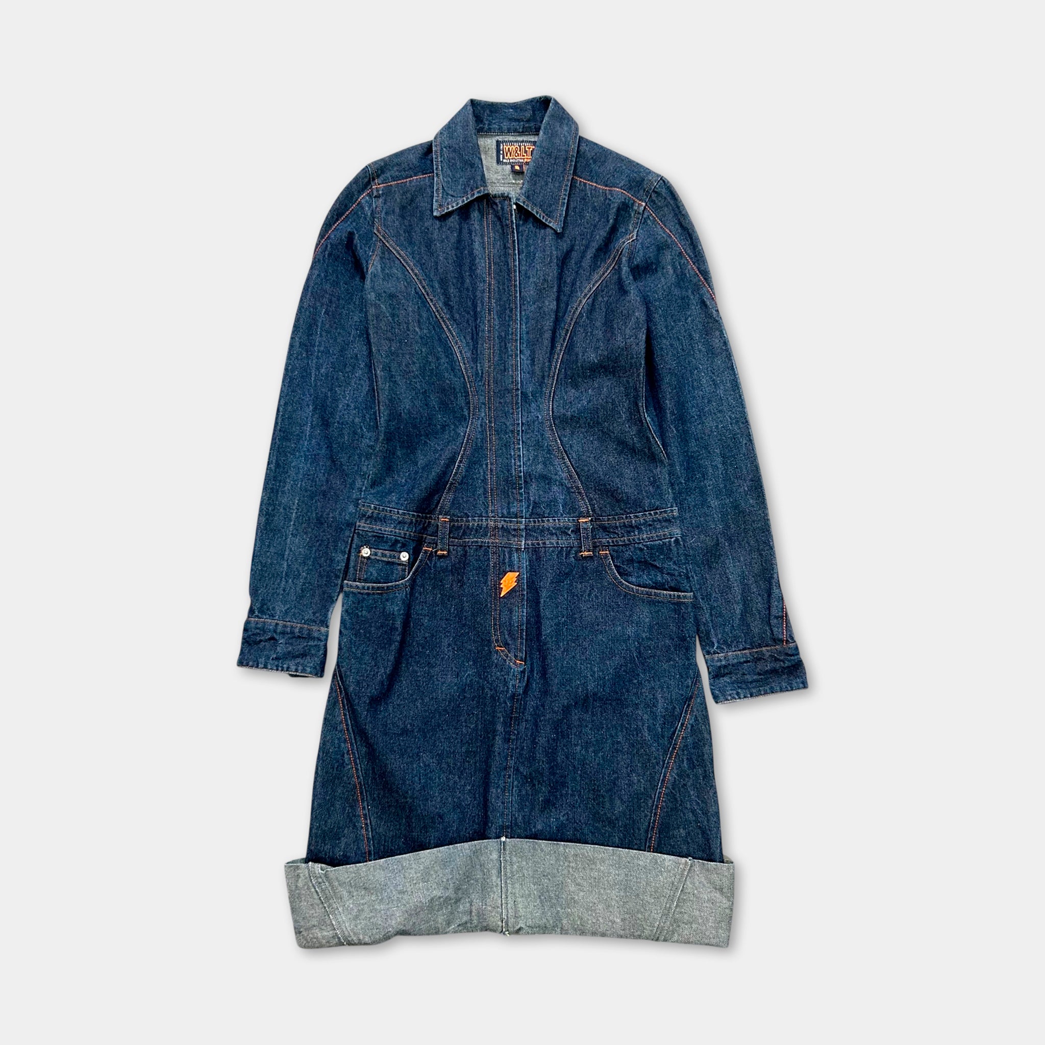 W.&L.T. Walter Van Beirendonck 90s Lightning Bolt Denim Dress
