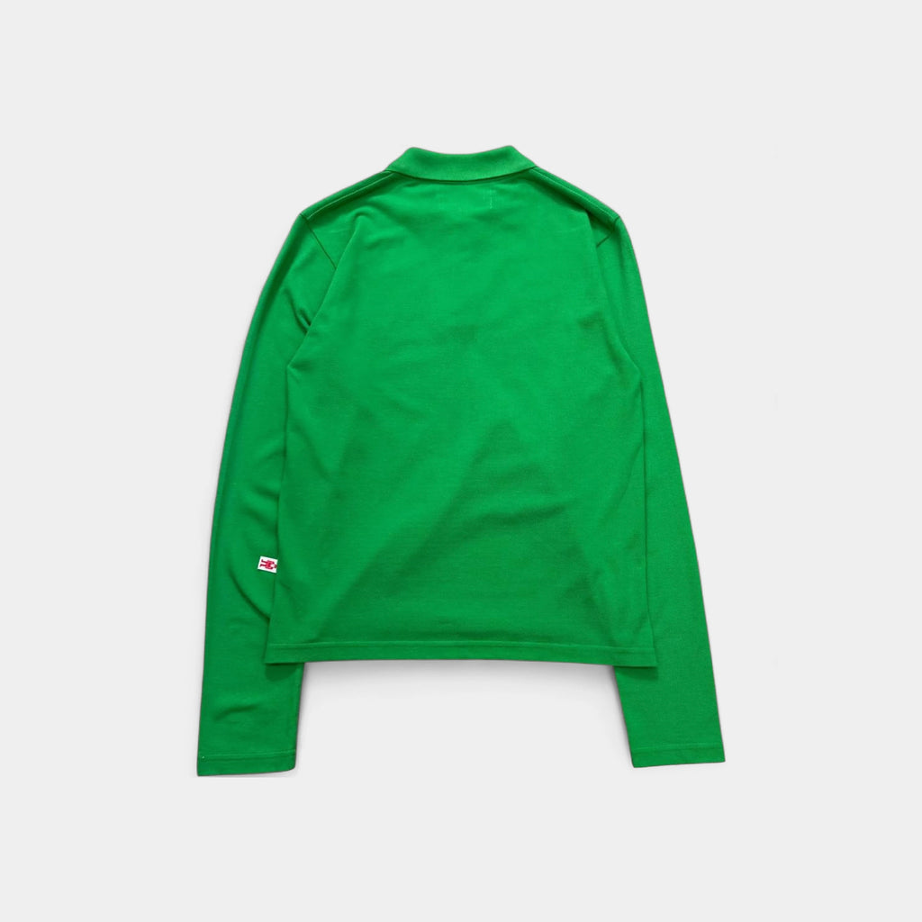 Walter Van Beirendonck Embroidered Green Long-Sleeve Polo