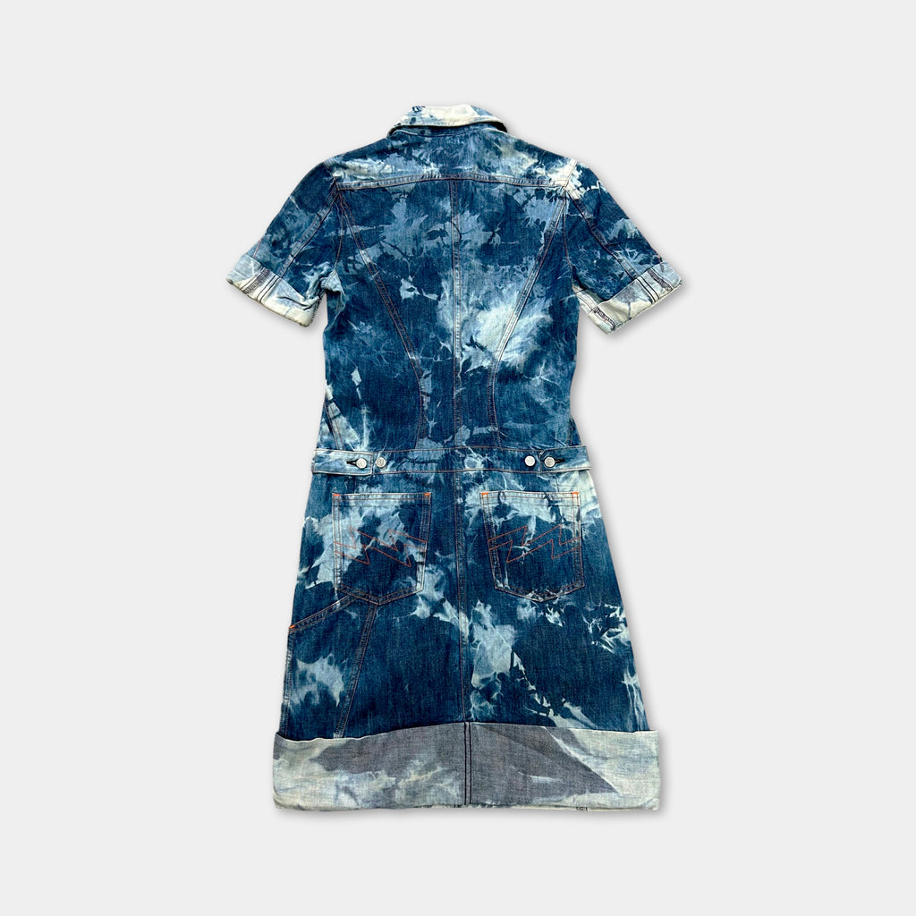 Walter Van Beirendonck W.&L.T. 1997 Marble Wash Denim Dress