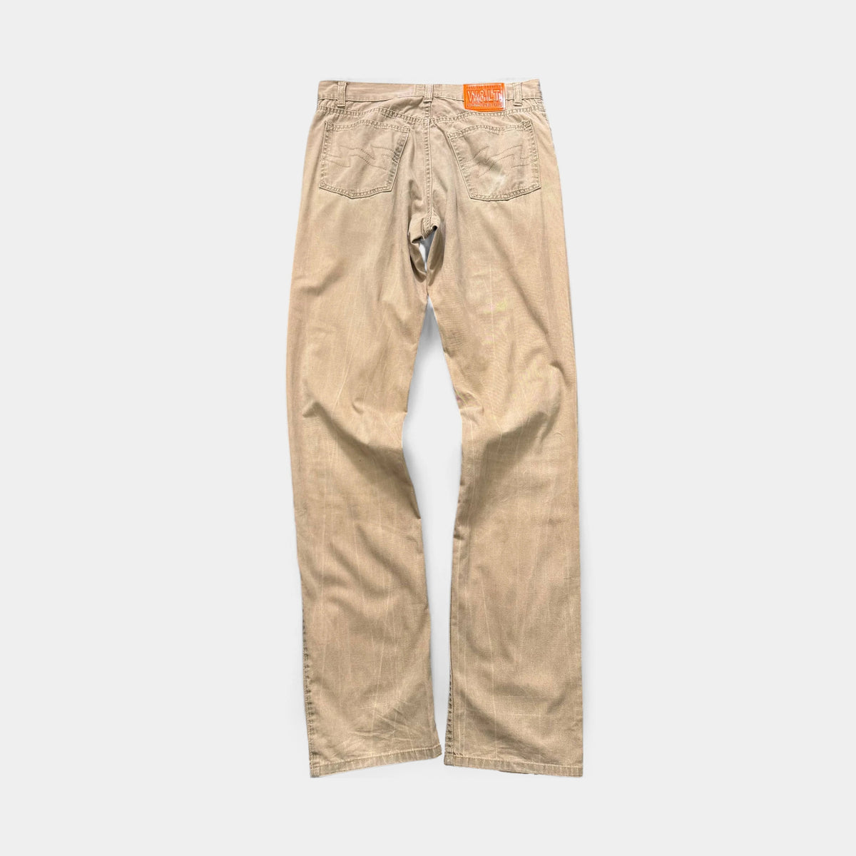 W.&L.T. (Wild & Lethal Trash) Zip Beige Curved-Seam Jeans