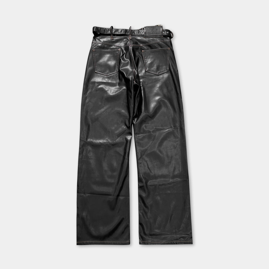 Y-Project Double Waisted Leather Wide Pants