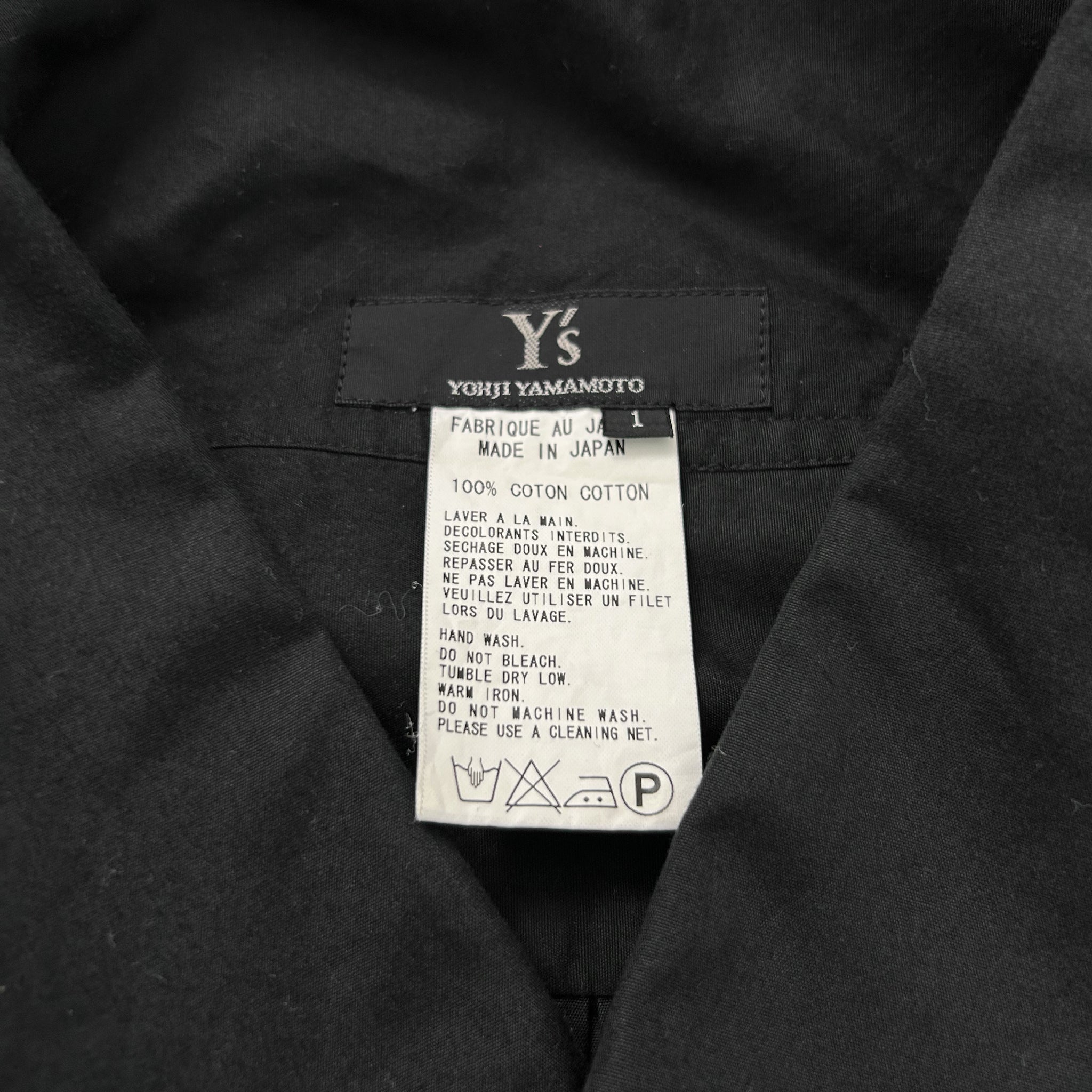 Yohji Yamamoto Y's Black Short Sleeve Shirt