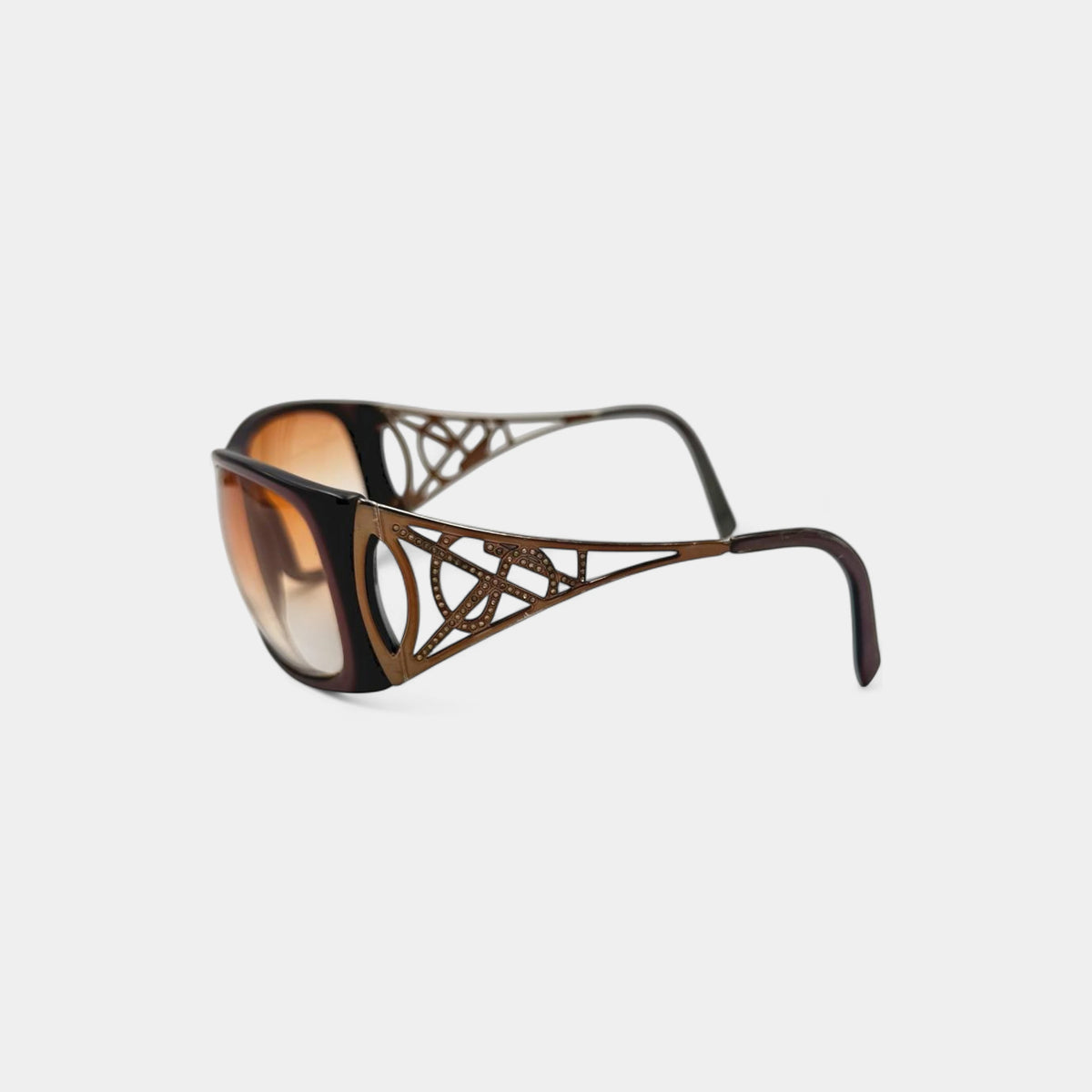 Yves Saint Laurent Rhinestone Cutout Logo Sunglasses