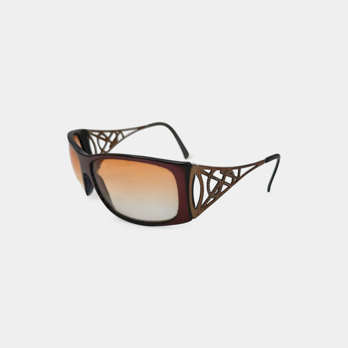 Yves Saint Laurent Rhinestone Cutout Logo Sunglasses