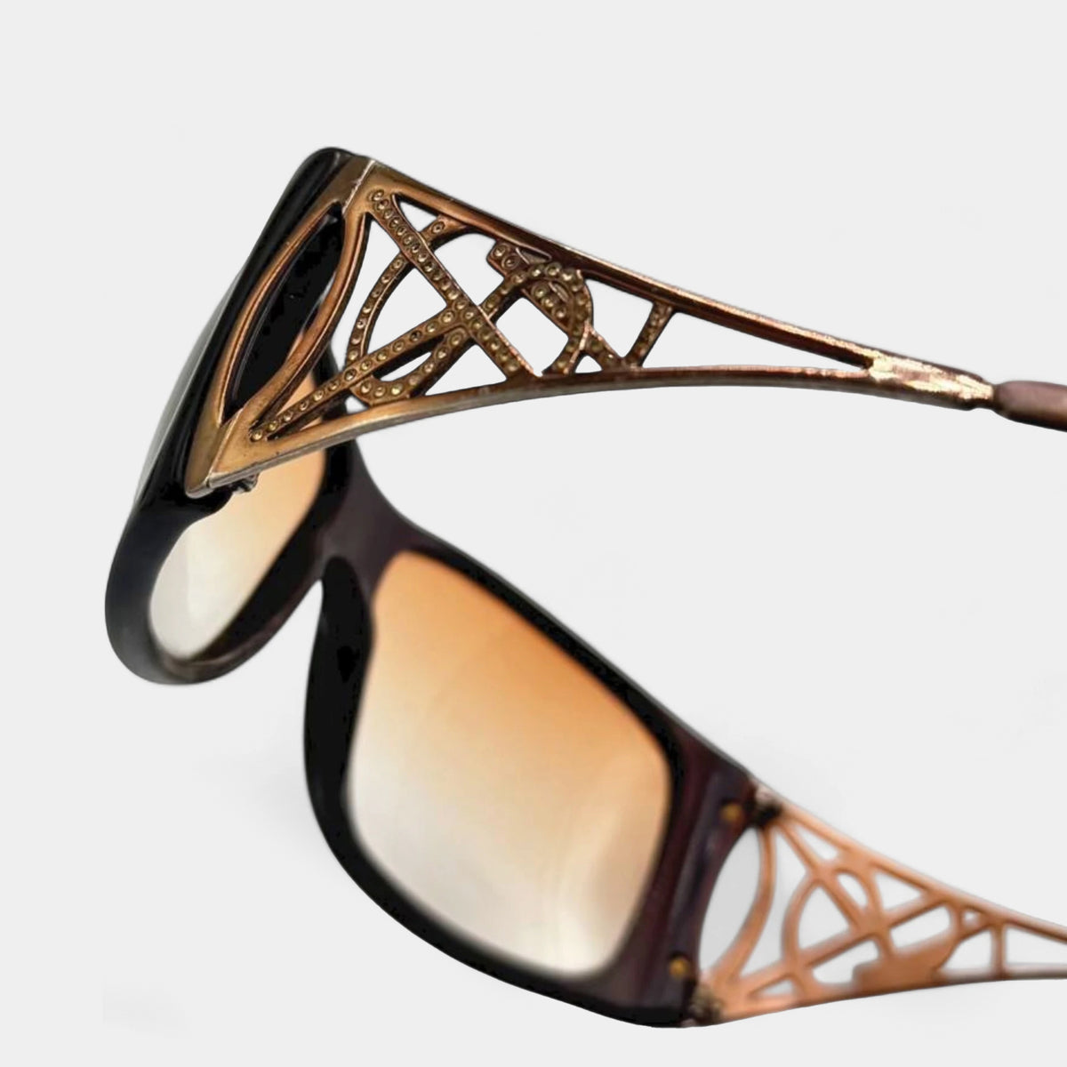 Yves Saint Laurent Rhinestone Cutout Logo Sunglasses